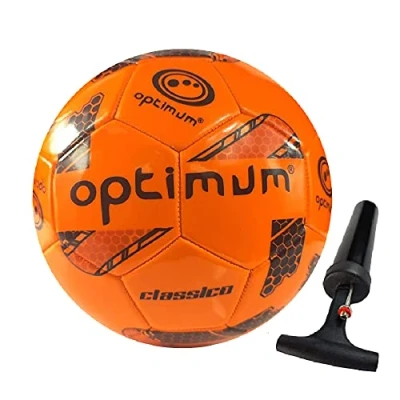 Afbeelding van Optimum Fluro voetbalbal perfect voor wedstrijd, training en recreatie duurzaam, licht geschikt alle weersomstandigheden ORANJE MAAT 5 met pomp