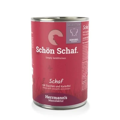 Afbeelding van Herrmann&#039;s Sensitive hond Schaap met courgette 400 gr. per 12 stuks