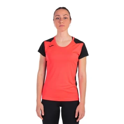 Afbeelding van Joma 2XS Record II T shirt met korte mouwen, uniseks, volwassenen, koraalrood, zwart