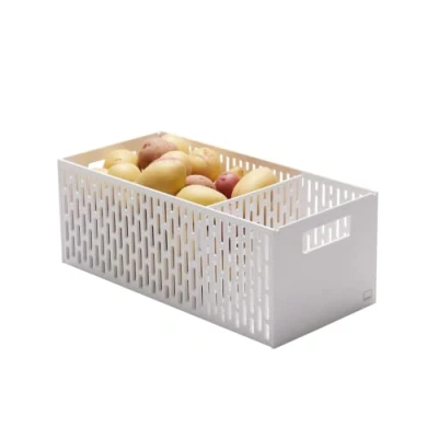 Afbeelding van Yamazaki Opbergbak Tower Groentemand Stapelbaar Wit 15,3x32x12,2cm