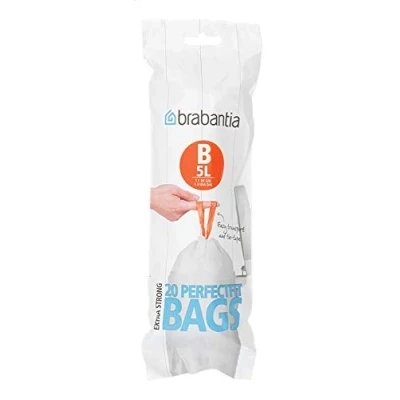 Afbeelding van Afvalzak 5 liter met trekbandsluiting (B), Brabantia