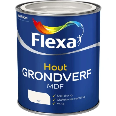 Afbeelding van flexa grondverf mdf wit 0.75 ltr