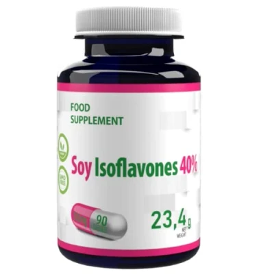 Afbeelding van Isoflavonen van Soja 90 veganistische capsules, in laboratorium getest, hoge dosering, niet GVO