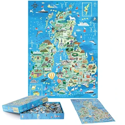 Afbeelding van legpuzzels voor volwassenen 1000 stukjes kaart van Groot Brittannië en Ierland puzzel Britse eilanden kinderen Aardrijkskunde geschenken