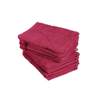Afbeelding van Set van 10 washandjes, afmetingen 15 x 21 cm, bordeaux, 100% katoen