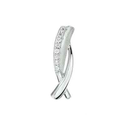 Afbeelding van Zilver Gerhodineerde Hanger gescratcht zirkonia 1324694