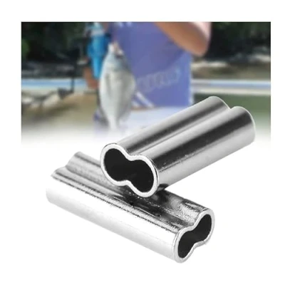 Afbeelding van Vissen Mouwen 100 stks 6 Maten Dubbele Vat krimp vislijn draad Leader Koper Buis Connector(1.0mm*10mm)