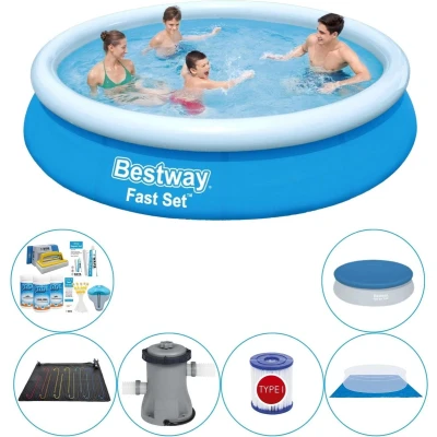 Afbeelding van Bestway Fast Set Rond 366x76 cm Zwembad Combi Deal