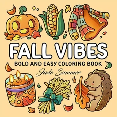 Afbeelding van Fall Vibes: Bold and Easy Coloring Book for Adults, Teens, Seniors with Simple Relaxing Autumn Designs