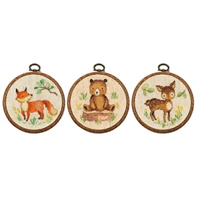 Afbeelding van PN 0198210 Miniatuur kit Bosdieren set van 3 Vervaco