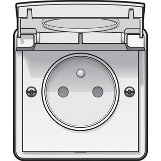 Afbeelding van Niko New Hydro Wandcontactdoos (WCD schakelmateriaal) 701 36600 E2SNU