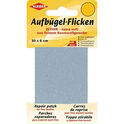 Afbeelding van KLEIBER zephyr opstrijkpatches, 300 x 60 mm, lichtgrijs