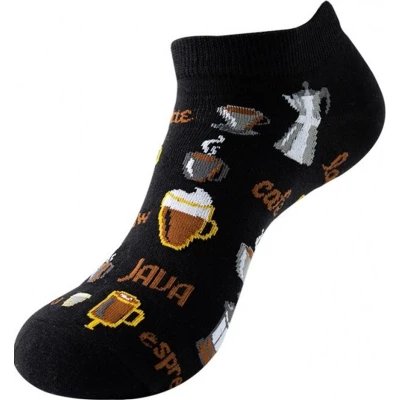 Afbeelding van Grappige enkelsokken Koffie Café Coffee 2 PAAR Kleur zwart Maat one size (38 45) Unisex Funny Cadeau Katoen