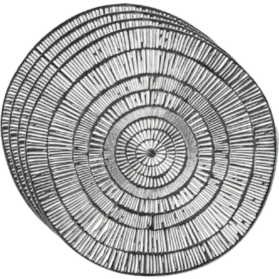 Afbeelding van Set van 4x stuks ronde Placemats metallic zilver look diameter 38 cm