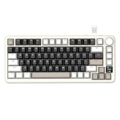 Afbeelding van ATTACK SHARK X85PRO Draadloos mechanisch toetsenbord met TFT display en knop, 75% QMK gamingtoetsenbord pakking, 2.4G/BT/USB C bedraad, hot swappable, 4000 mAh, NKRO, RGB, PC/MAC