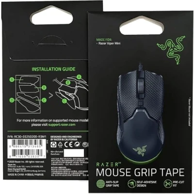 Afbeelding van Razer Mouse grip Tape voor Viper Mini (Anti slip tape, Zelfklevend ontwerp, pre cut) Zwart