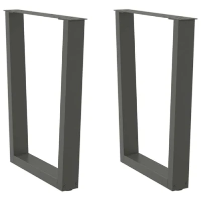 Afbeelding van vidaXL Eettafelpoten 2 st V vormig 60x(72 73,3) cm staal antraciet