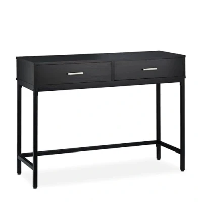 Afbeelding van Relaxdays sidetable, met 2 lades, smalle consoletafel, hal, woonkamer, metalen wandtafel, HBD: 81 x 110 42 cm, zwart
