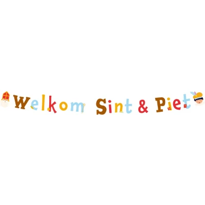 Afbeelding van Letterslinger Welkom Sint &amp; Piet 3 meter