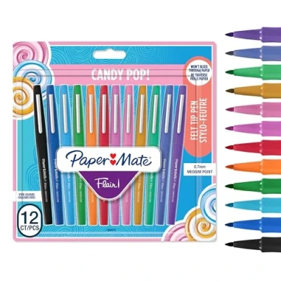 Afbeelding van PAPER MATE Flair Viltstiften medium punt (0,7 mm) Candy POP kleuren 12 stuks