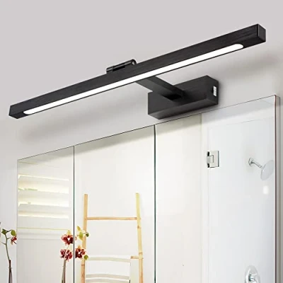 Afbeelding van MantoLite LED Verstelbare Kleurtemperatuur Fotolamp 60CM 12W Geborsteld Zwart Wastafel Wandlamp Verlichting Spiegel Licht Woonkamer Slaapkamer Wandlampen