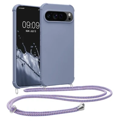 Afbeelding van kwmobile telefoonhoesjegeschikt voor Google Pixel 9 / Pro Hoesje van siliconen met telefoonkoord In lavendel