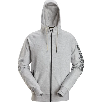 Afbeelding van SNICKERS 2895 logo full zip hoodie (gemeleerd grijs) 28952800008