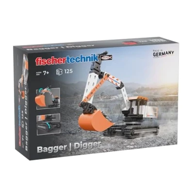 Afbeelding van fischertechnik Digger 576104 educatief constructiespeelgoed, graafmachine speelgoedbouwset voor kinderen vanaf 7 jaar, oranje