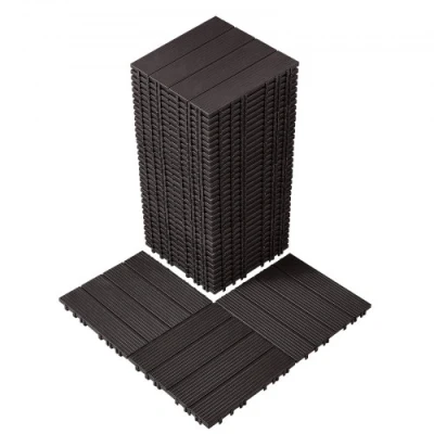 Afbeelding van VEVOR 36x terrastegels kliktegels balkontegels 30x30cm donkerbruin