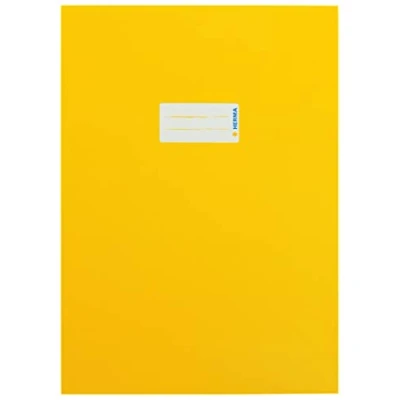 Afbeelding van HERMA 19746 schriftomslag, A4, karton, geel, met tekstveld van stevig en extra sterk papier, boekhouder voor schoolschriften, gekleurd