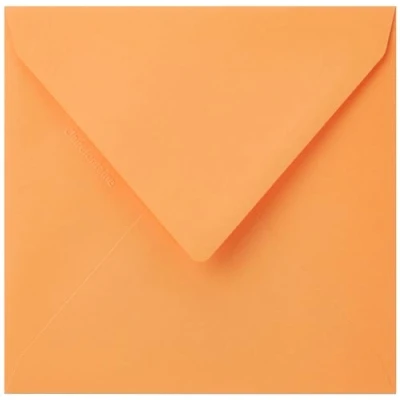 Afbeelding van Clairefontaine Ref 5598C Stuifmeel Enveloppen (Pack van 20) 140 x 140mm formaat, 120gsm papier, gegomde afdichting, inkjet &amp; laser printer compatibel, zuurvrij Clementine Orange
