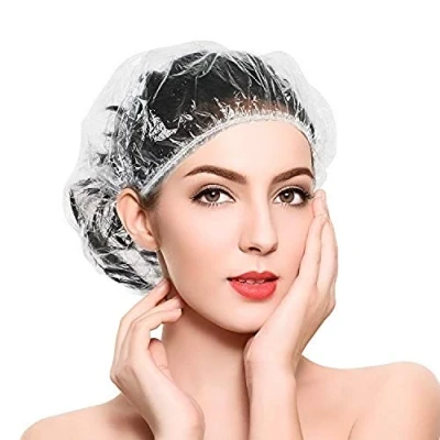 Afbeelding van Grote Douchemuts Haarmuts Badaccessoires Dames voor Thuisgebruik, Hotel, Spa, Kapsalon en Werkplaats 100 Stuks