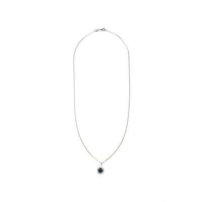 Afbeelding van Elli Dames Cirkel Geo met Kristal Sparkling in 925 Sterling Zilver Blauw