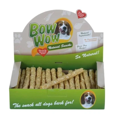 Afbeelding van Bow Wow Natural Runderhuid Sticks met gevogeltelever en Yucca 20 stuks Actie