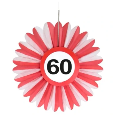 Afbeelding van Honeycomb Waaier Verkeersbord 60 jaar 3 stuks