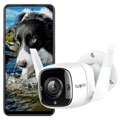 Afbeelding van TP Link Tapo C310 WiFi 2K bewakingscamera, binnen en buiten, IP66, 30m nachtzicht, 2 weg audio, bewegingsdetectie, SD Kaart tot 128GB, compatibel, compatibel met Alexa Google