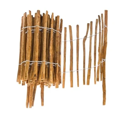 Afbeelding van BOGATECO hazelnoot rolhekwerk van bruin ge_mpregneerd hout 60 cm hoog en 500 lang Lattenafstand 4 5
