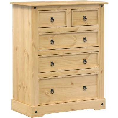Afbeelding van vidaXL Ladekast Corona 92x48x114 cm massief grenenhout