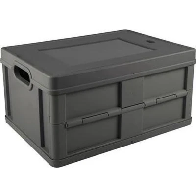 Afbeelding van Sunware Square gesloten vouwkrat met deksel, 32 liter 490x360x245mm antraciet