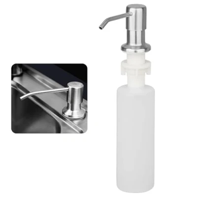 Afbeelding van Linkstyle Keuken Gootsteen Zeepdispenser, 300ml Ingebouwde Vloeibare Zeep Dispenser Fles met Aanrecht Zeepdispenser Pomp