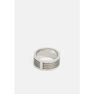 Afbeelding van Calvin Klein Linear Pattern Ring silvercoloured, Heren, Maat: 62, Silver coloured