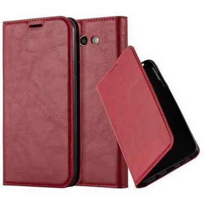 Afbeelding van Cadorabo Hoesje geschikt voor Samsung Galaxy J7 2017 US Version in APPEL ROOD Beschermhoes Case magnetische sluiting