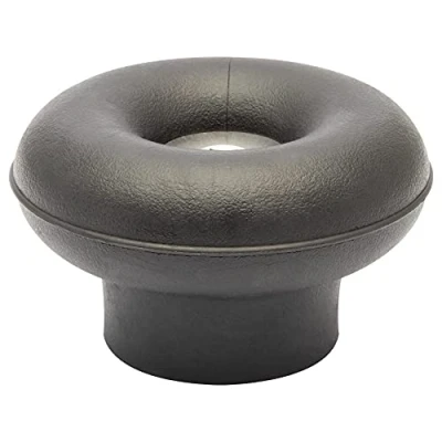 Afbeelding van WAGNER Retro deurstopper BUITEN diameter Ø 50 x 30 mm, zwart hoogwaardig massief rubber en weerbestendige roestvrijstalen schroef, bevestigingsmateriaal inbegrepen 15520111