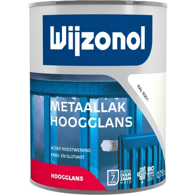 Afbeelding van Wijzonol Metaallak Hoogglans Lak 750 ml 9450 Zwart