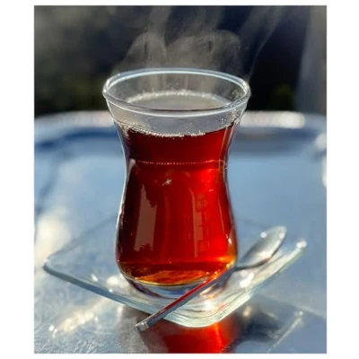 Afbeelding van Topkapi 18 delige Turkse theeset Ajda Sultan, 6 theeglazen, onderzetters, theelepels, complete set