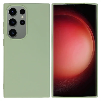 Afbeelding van Samsung Galaxy S24 Ultra Hoesje Siliconen en TPU (zacht) iMoshion Softcase/Backcover Groen Telefoonhoesje