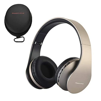 Afbeelding van Bluetooth Koptelefoons, PowerLocus draadloze Over Ear Koptelefoon Inklapbaar, Met microfoon, Micro SD slot, FM Radio, en kabel voor Smartphone, Tablets, Laptops, TV (Rood)