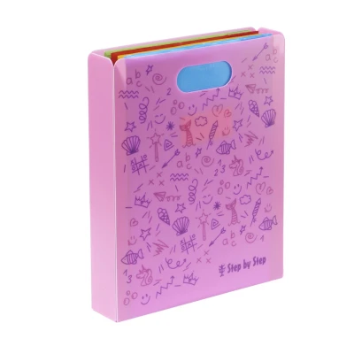 Afbeelding van Opbergbox Step by met handvat roze per 4