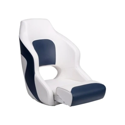 Afbeelding van Bootstoel captain deluxe marine blauw/wit