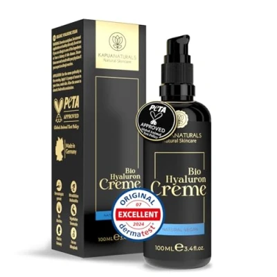 Afbeelding van BIO Hyaluronzuur Crème Gezicht hooggedoseerd 100ml + Arganolie Aloë Vera Kokosolie 100% Vegan &amp; Natuurlijke Cosmetica Made in Germany ✓ Hydraterende Anti Aging Dag Nacht